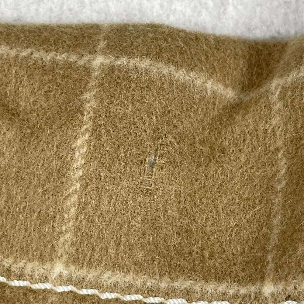 Christian Dior Jacket Womens 6 Tan‎ Wool Angora Windowpane Deconstructed France